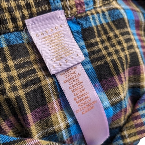 Savage X Fenty Luxury PJ Sexy Pyjama Bottoms Peeka Booty Tie Plaid Pants Unique - Picture 4 of 6
